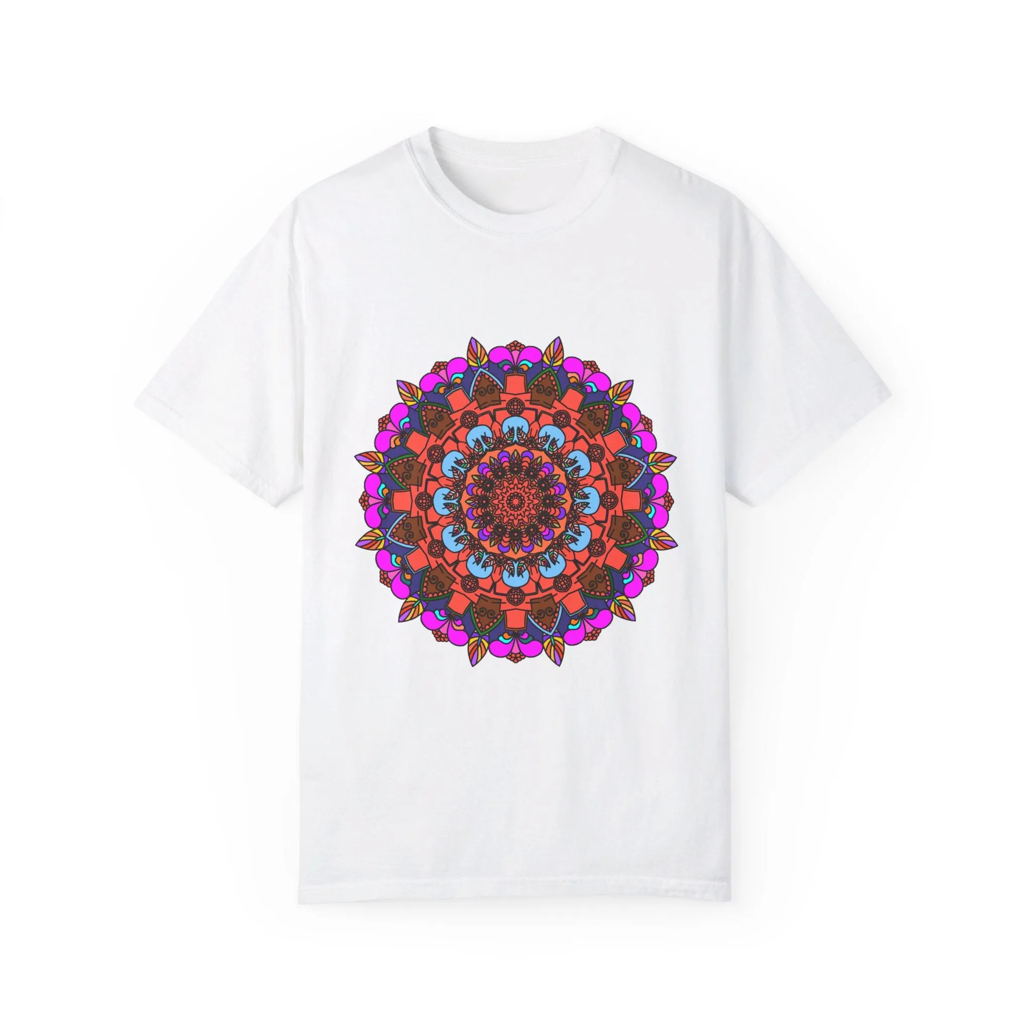 Handmade Mandala Design T-Shirt - 100% Ring-Spun Cotton