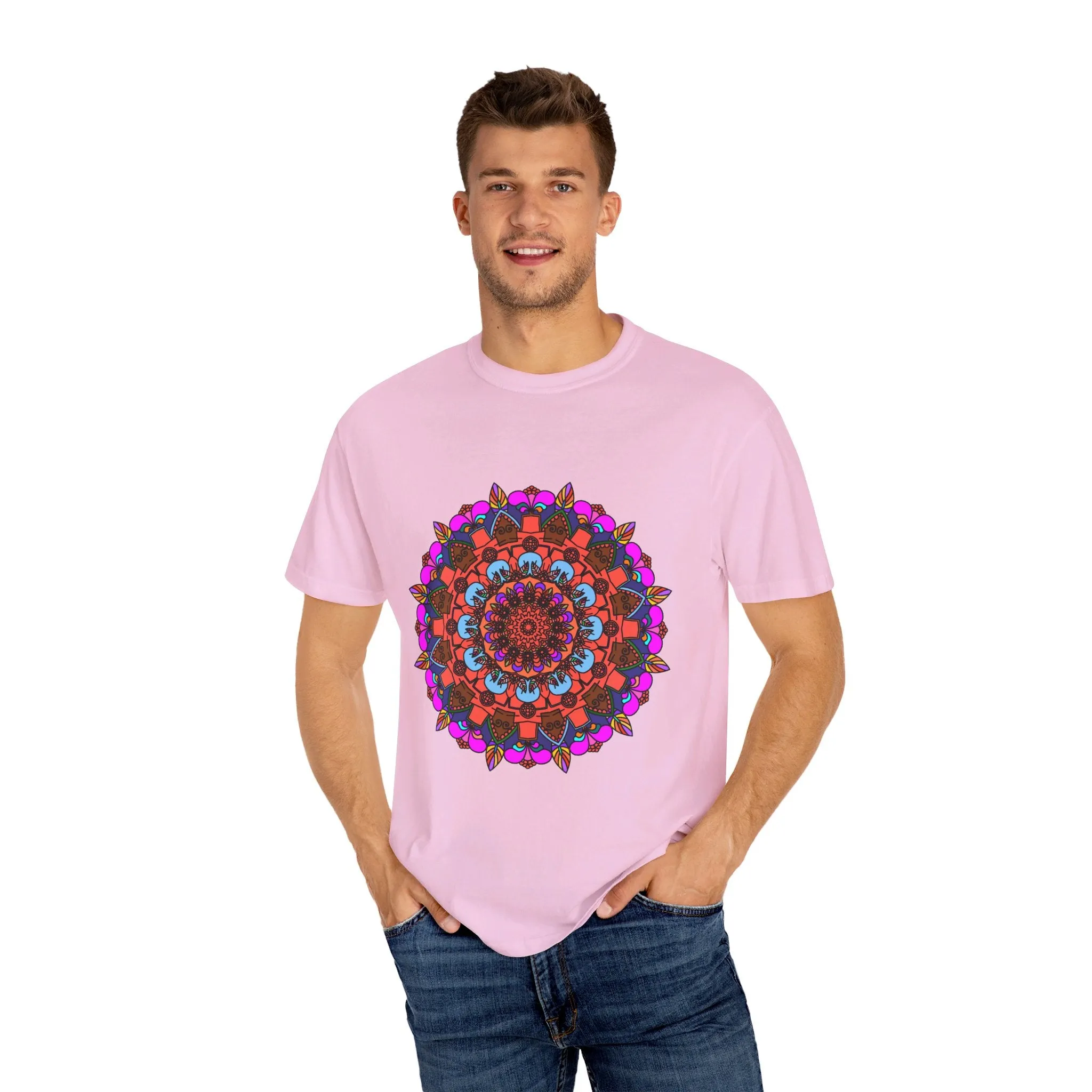 Handmade Mandala Design T-Shirt - 100% Ring-Spun Cotton