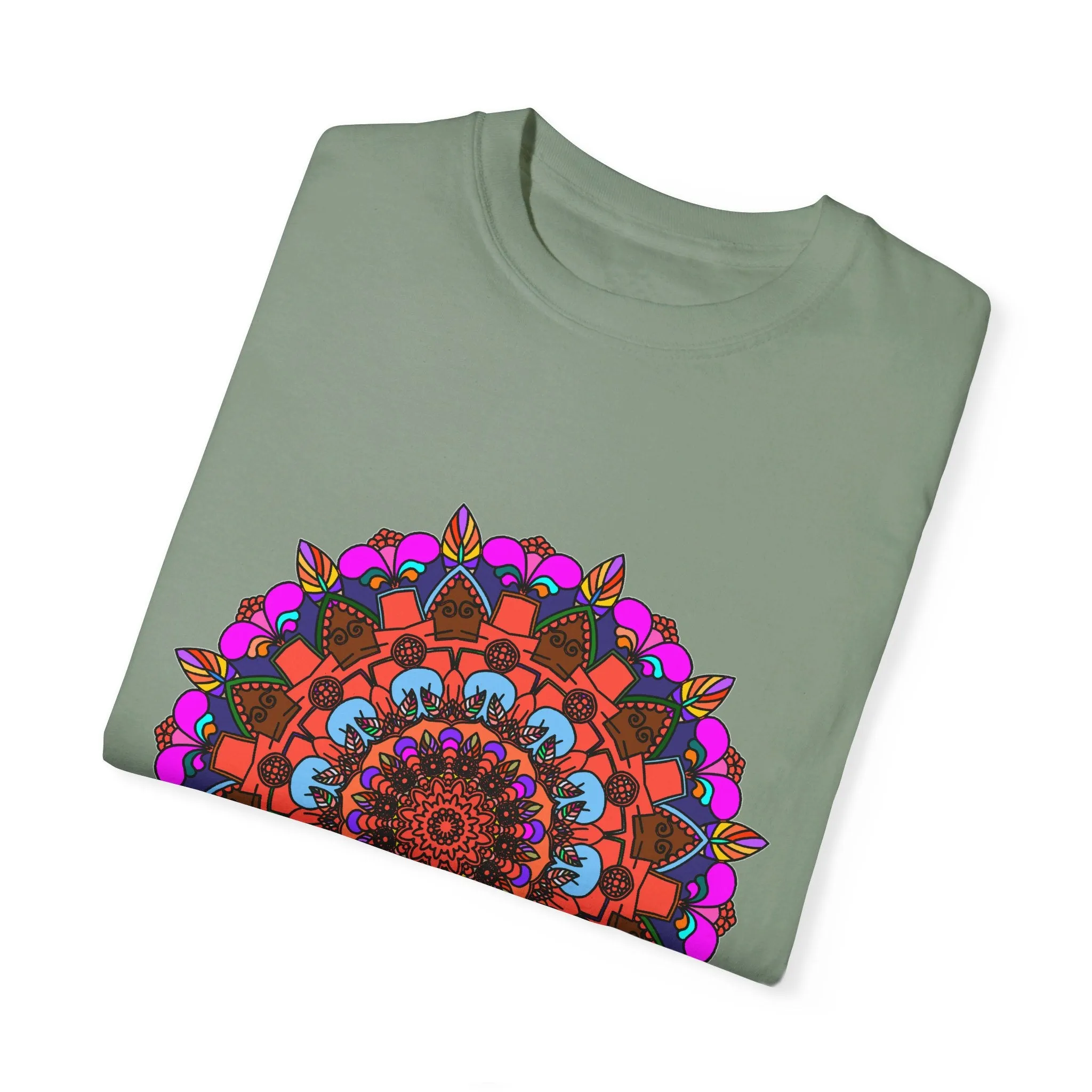 Handmade Mandala Design T-Shirt - 100% Ring-Spun Cotton