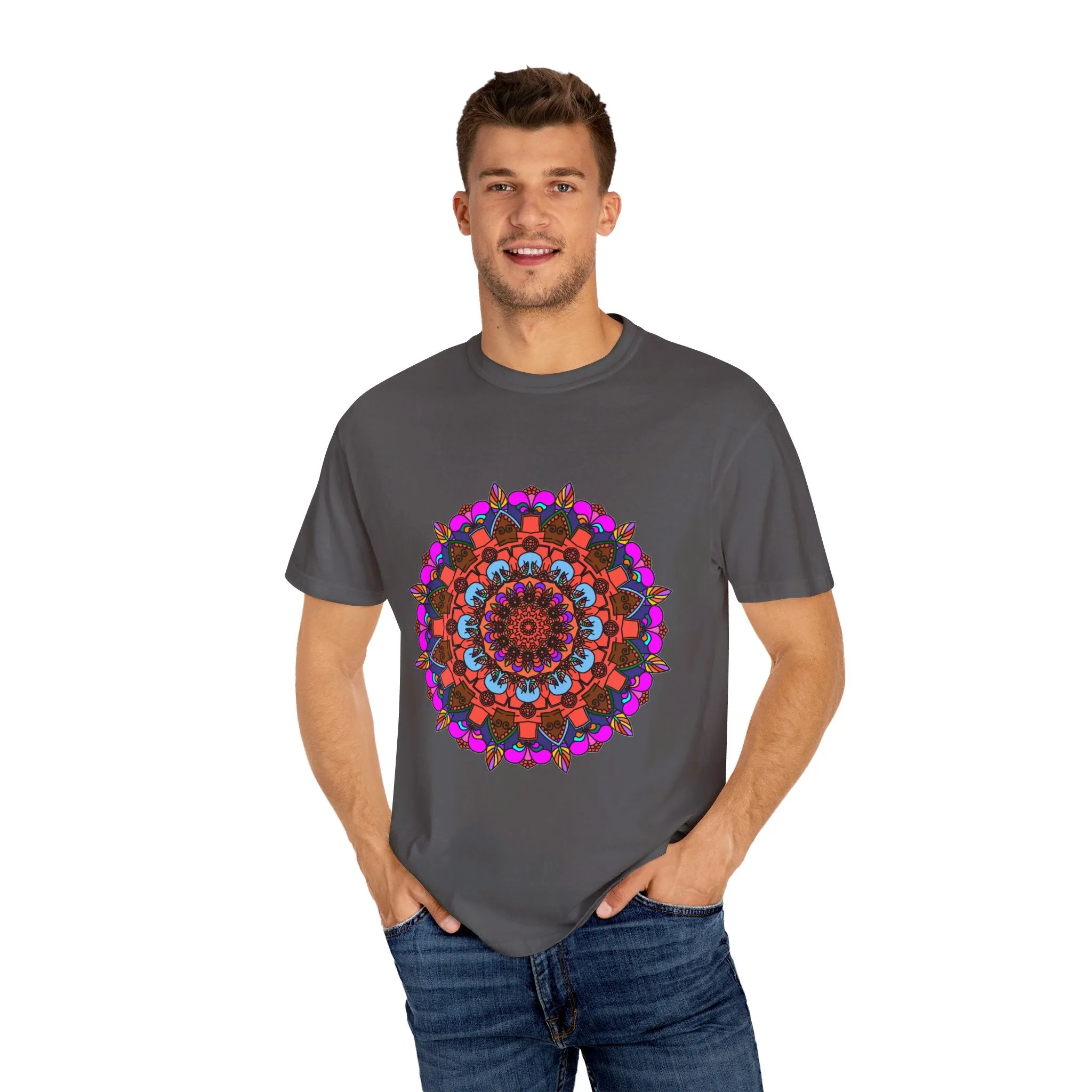 Handmade Mandala Design T-Shirt - 100% Ring-Spun Cotton