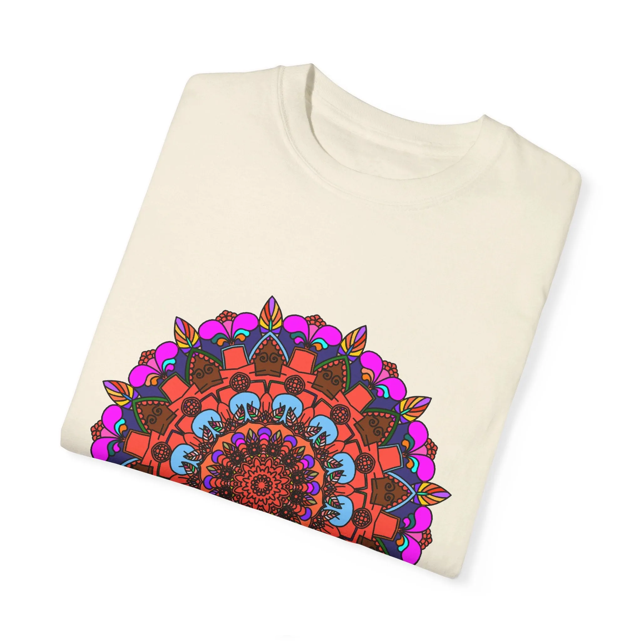 Handmade Mandala Design T-Shirt - 100% Ring-Spun Cotton