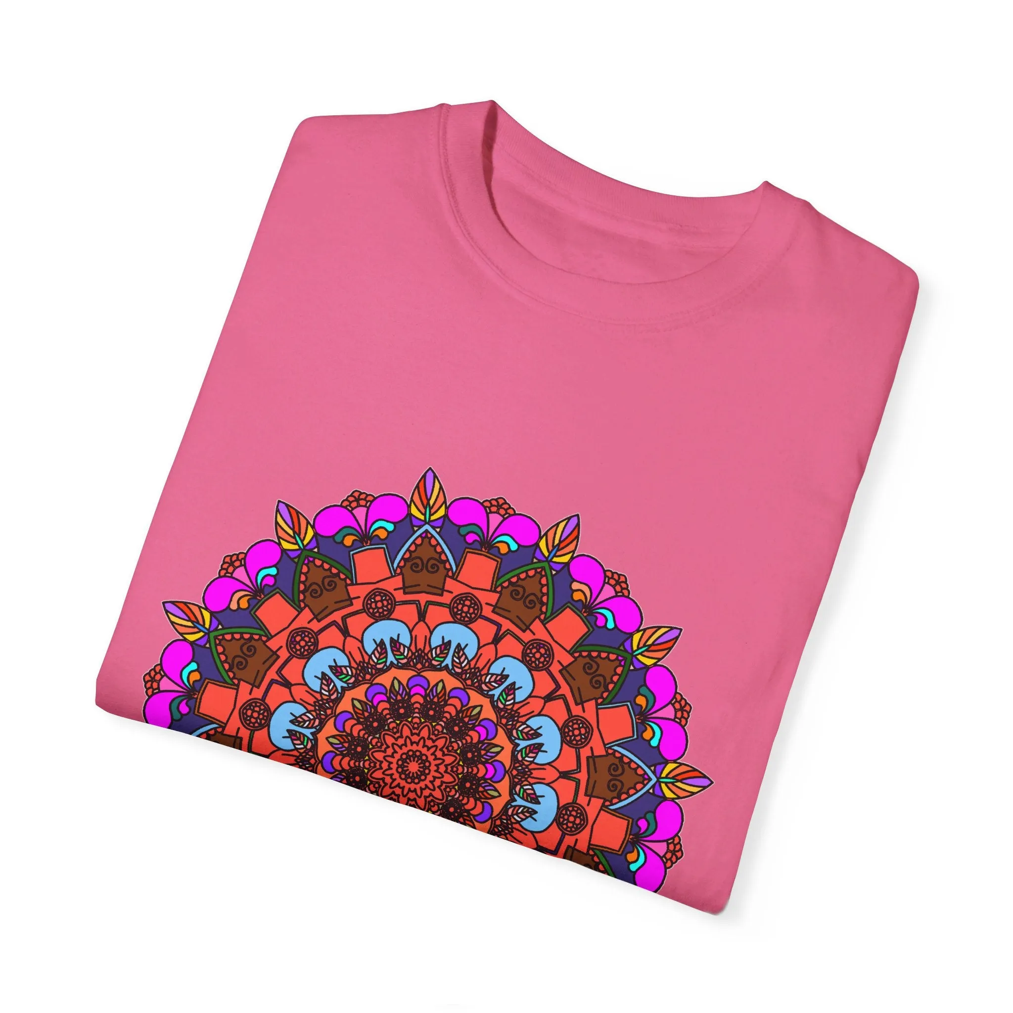 Handmade Mandala Design T-Shirt - 100% Ring-Spun Cotton