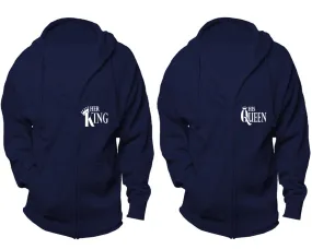 Her King His Queen Couple Matching Zip Up Hoodies