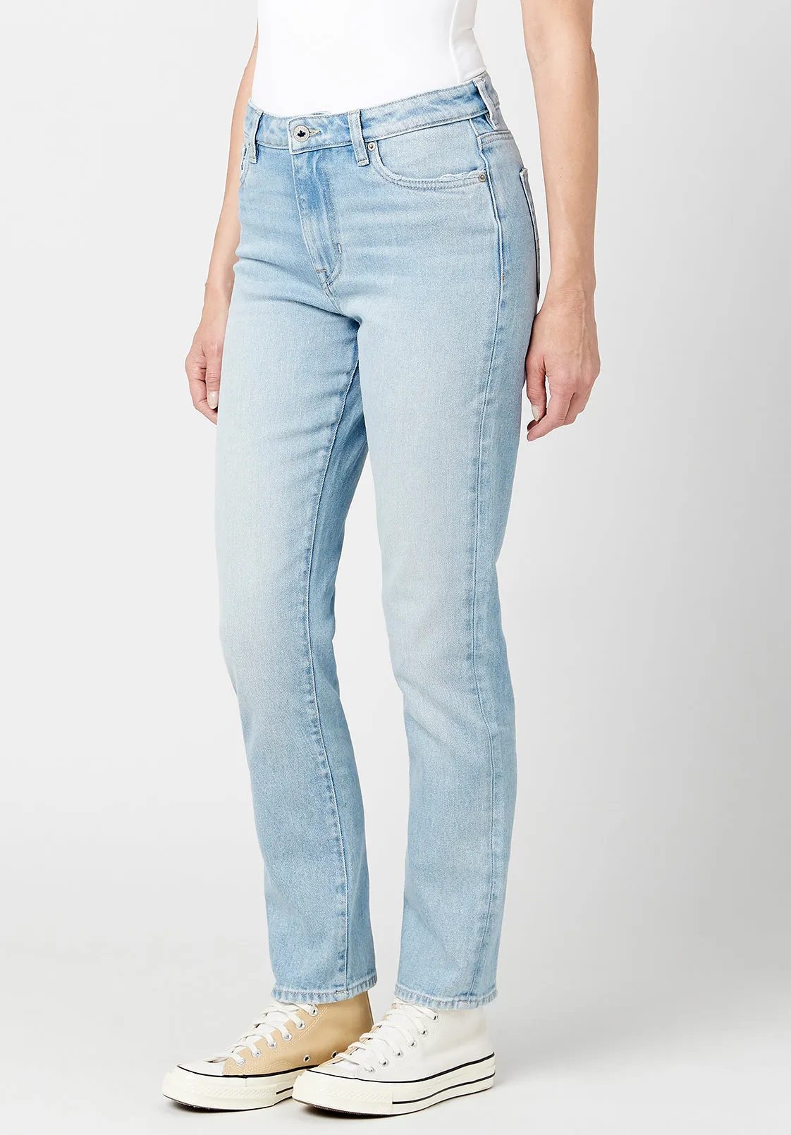 High Rise Straight Jayden Women's Jeans in Light & Soft Blue - BL15837