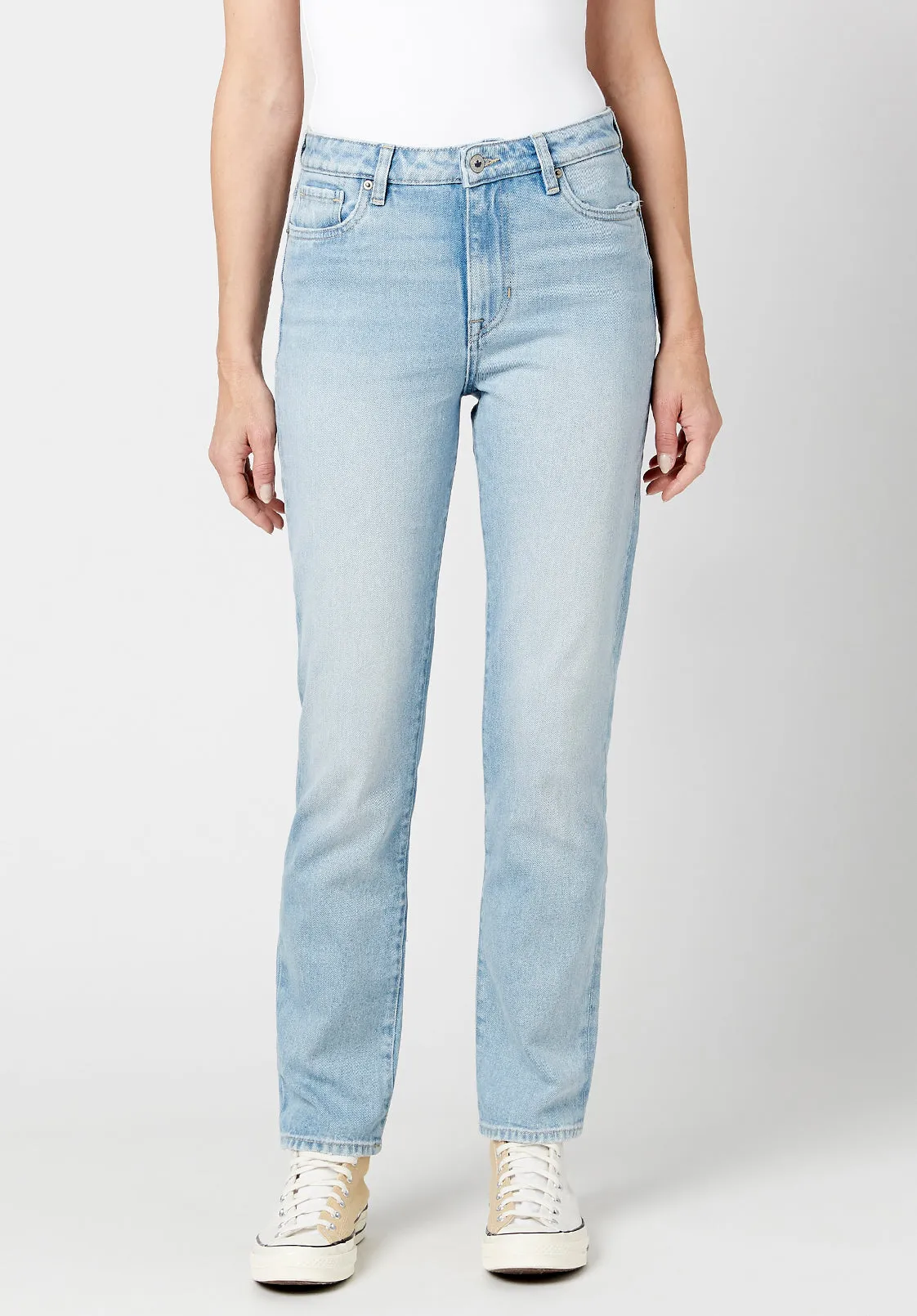 High Rise Straight Jayden Women's Jeans in Light & Soft Blue - BL15837