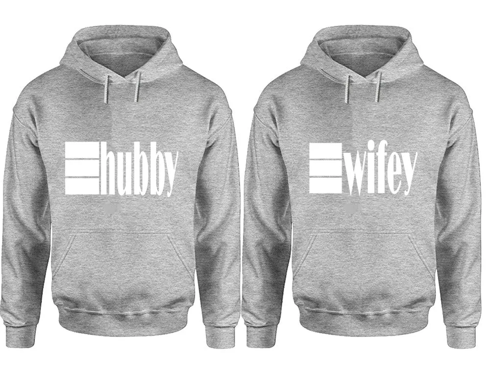 Hubby Wifey Couple Matching Pullover Hoodies