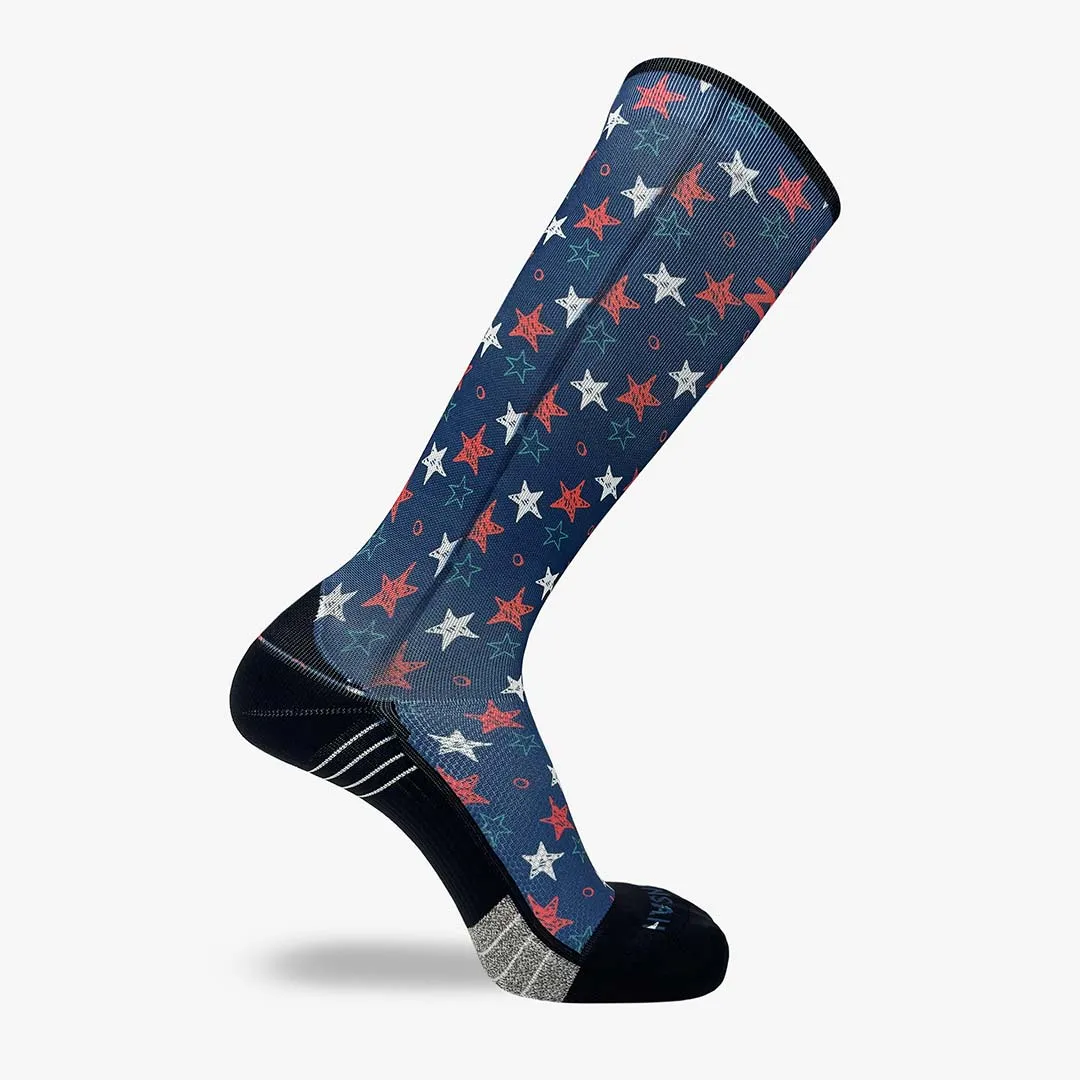 Illustrated Stars Compression Socks (Knee-High)