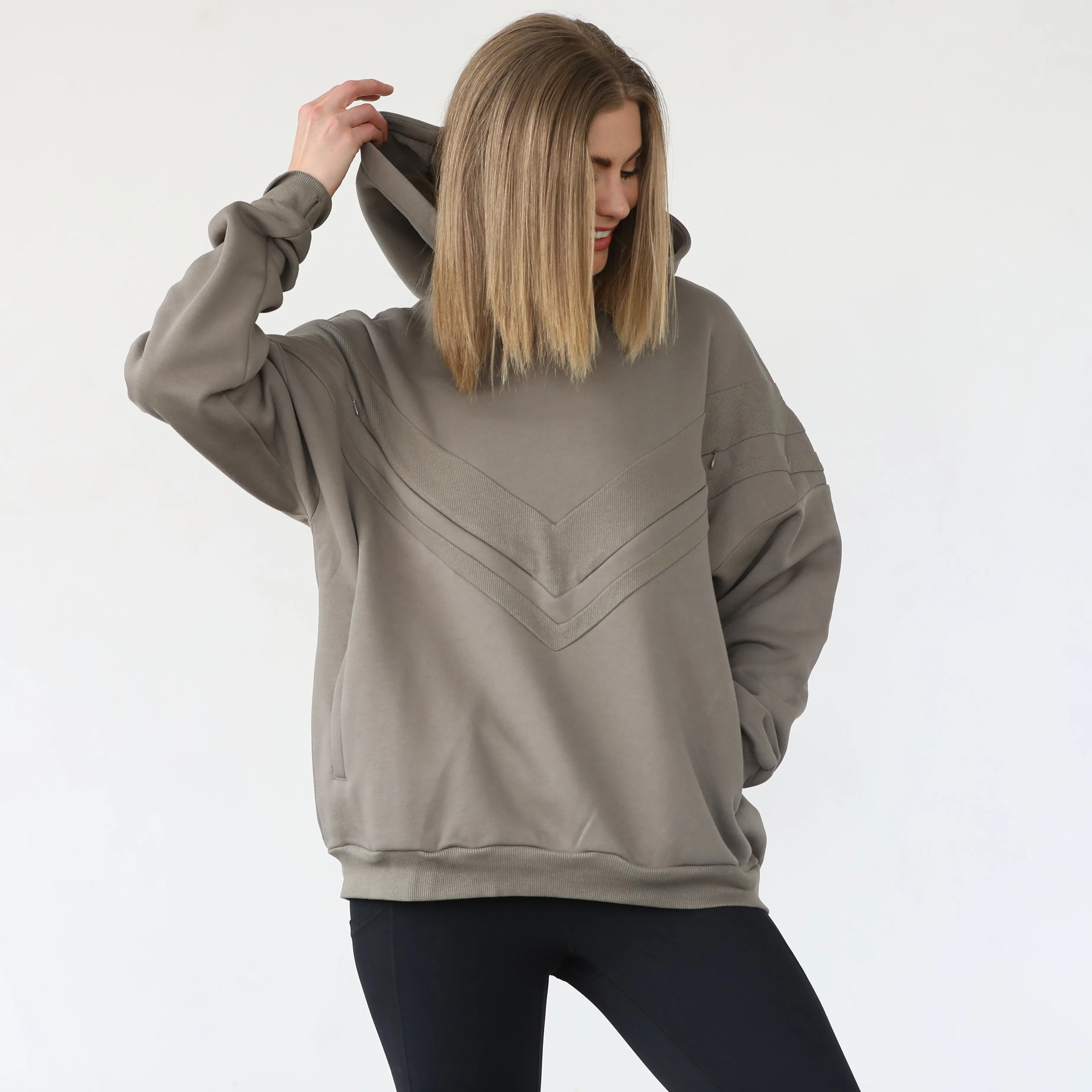 Isabella Ultra Soft Oversized Nursing & Pregnancy Hoodie (Wood Ash)