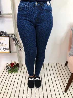 #K841 Don't Call Me A Cheetah Judy Blue Skinny Jeans