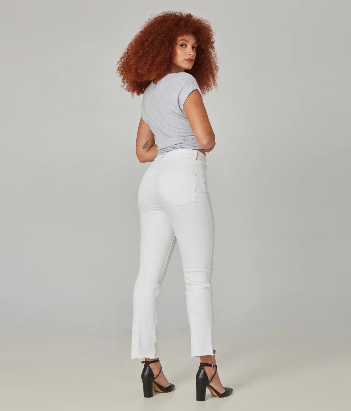 Kate-WHT High Rise Slim Jeans