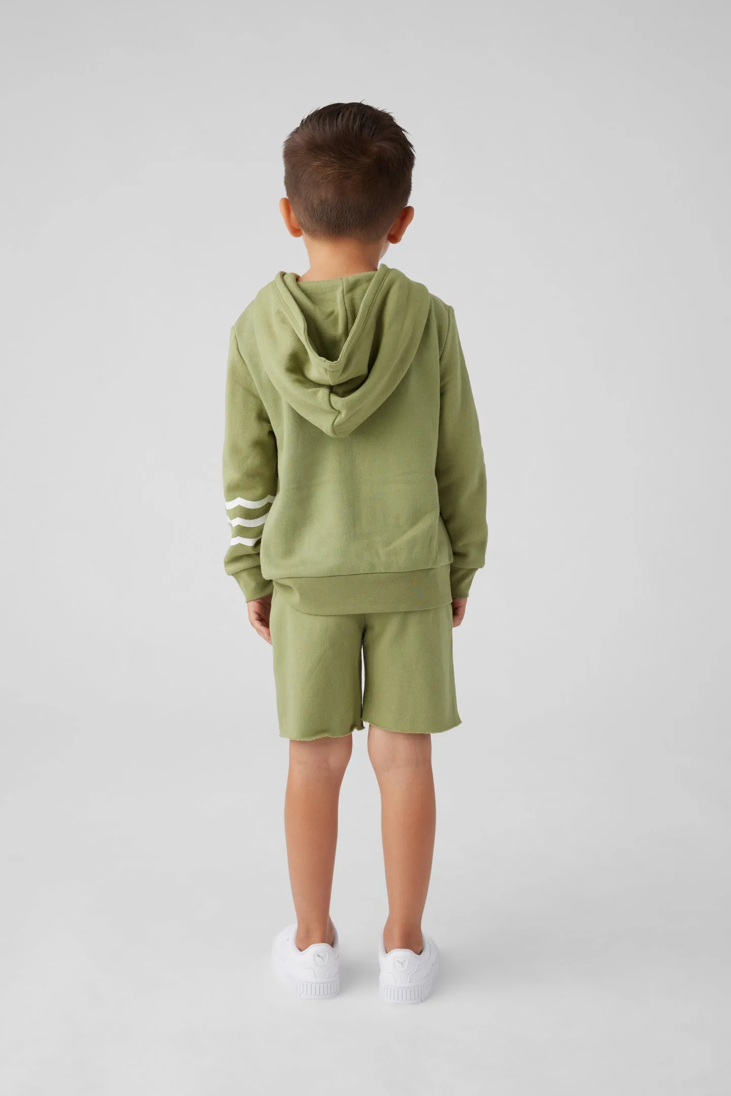 Kids Coastal Waves Zip Hoodie - Fatigue