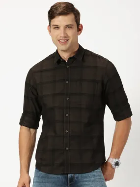 MEN'S COFFEE CHECKS SLIM FIT SHIRT