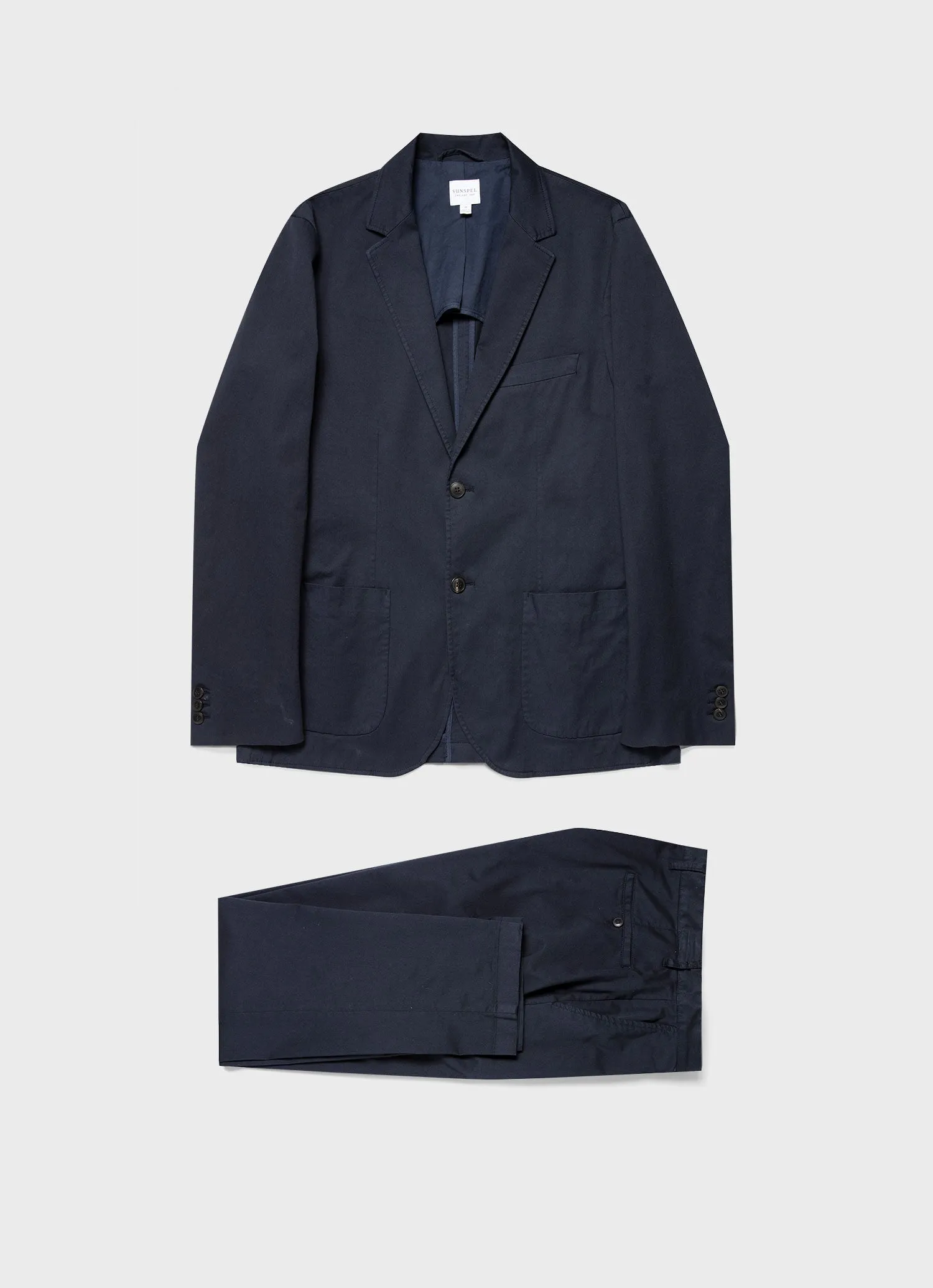 Men's Cotton Two-Piece Suit in Navy