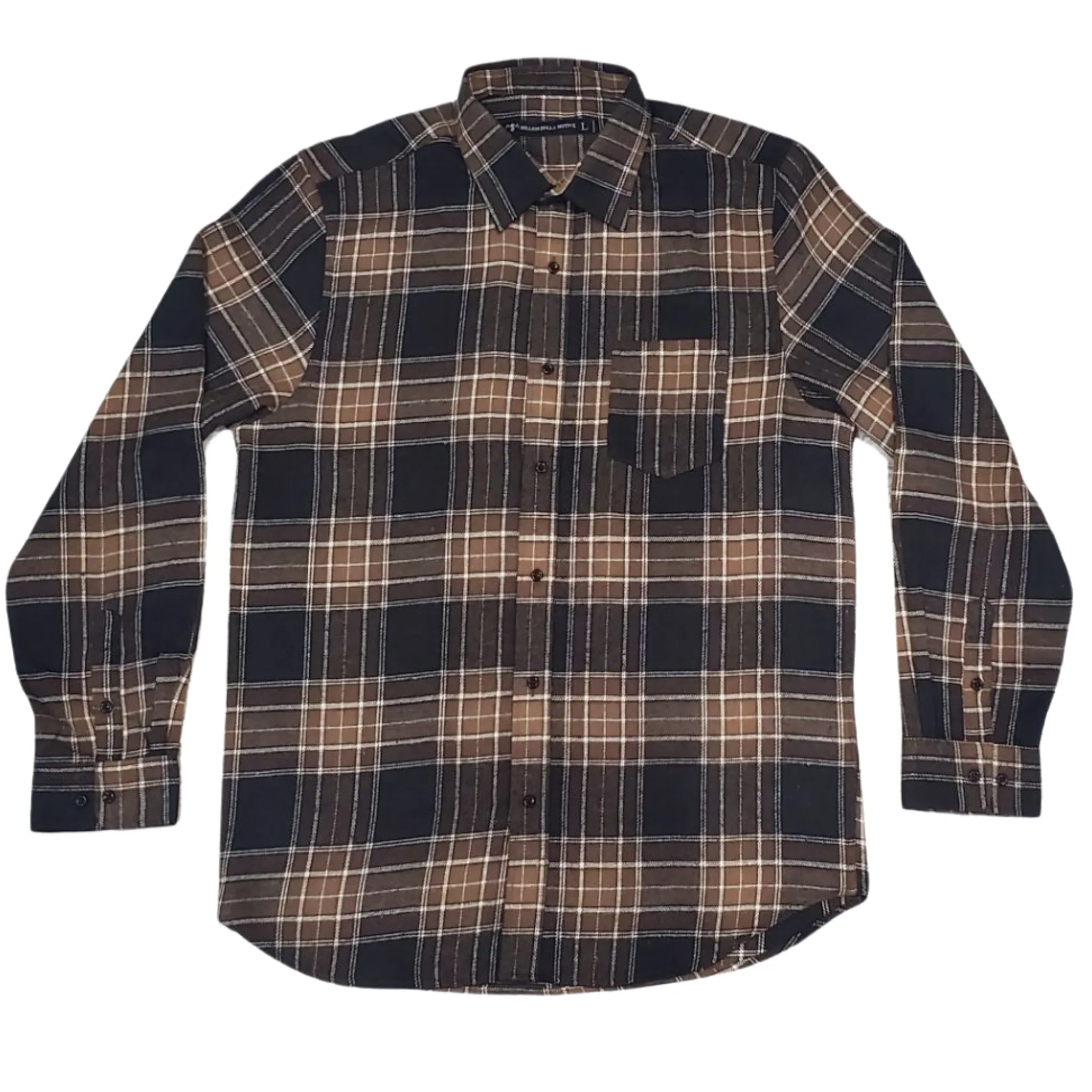 Mocha Brown Flannel Long Sleeve Shirt