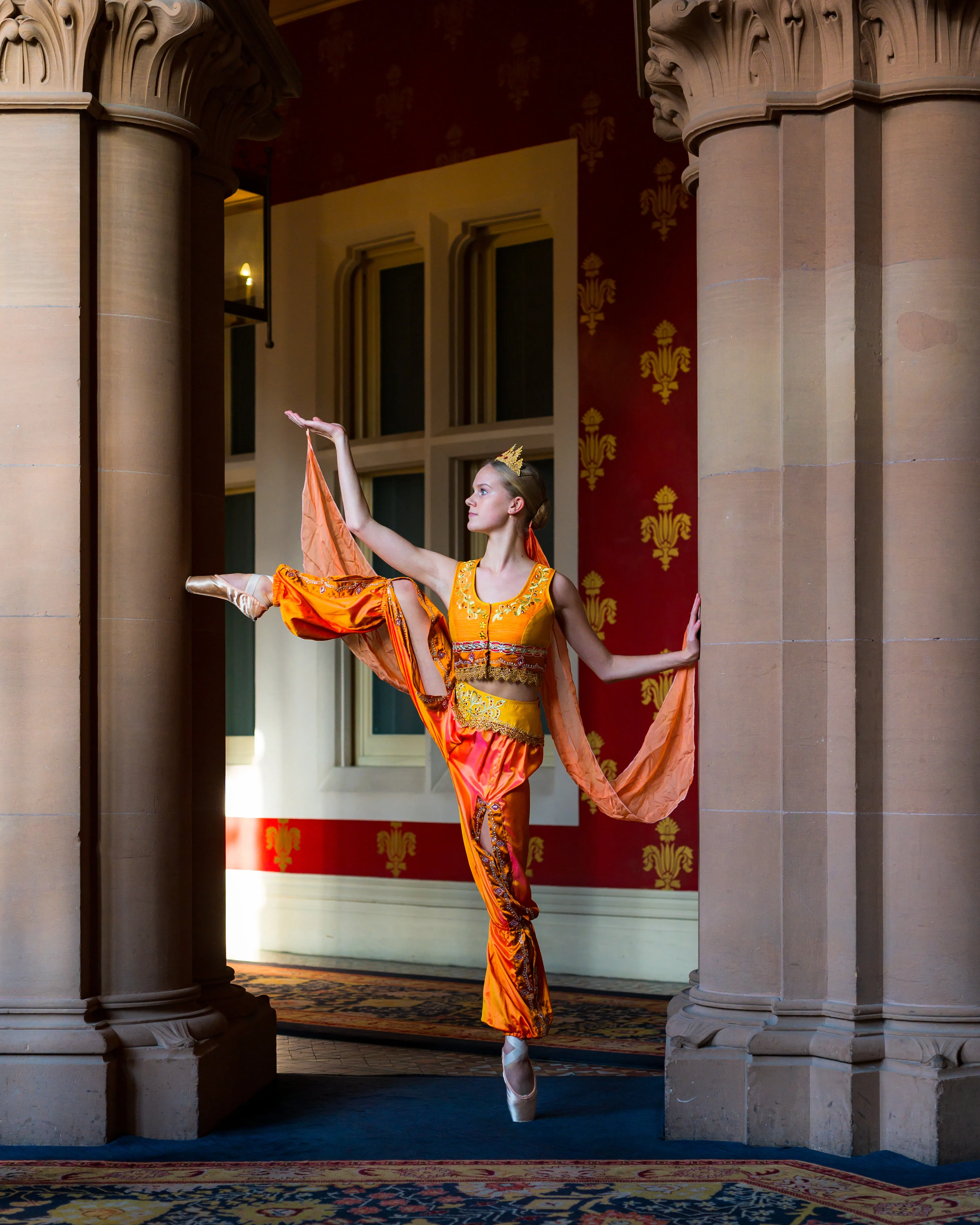 Orange Silk Arabian costume - Hire Only