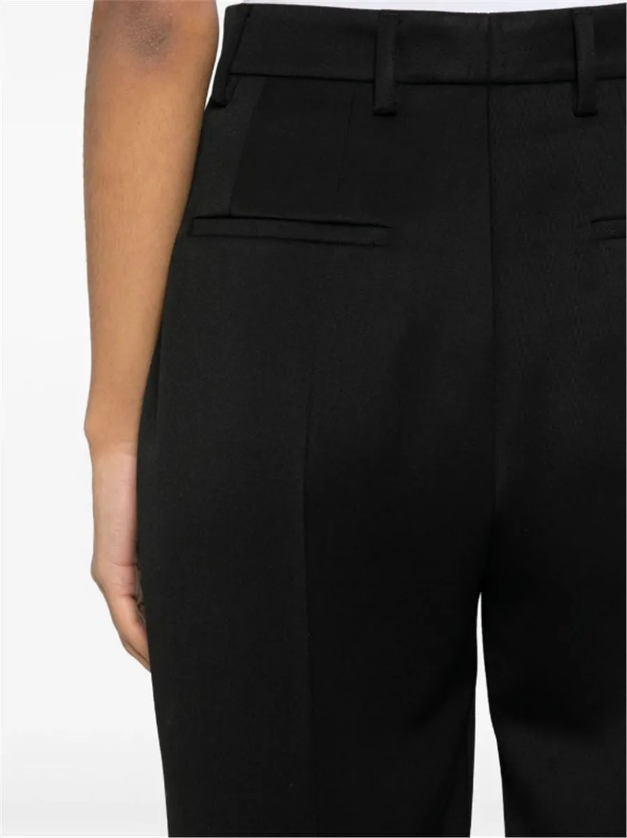 PRESSED-CREASE TAPERED-LEG TROUSERS