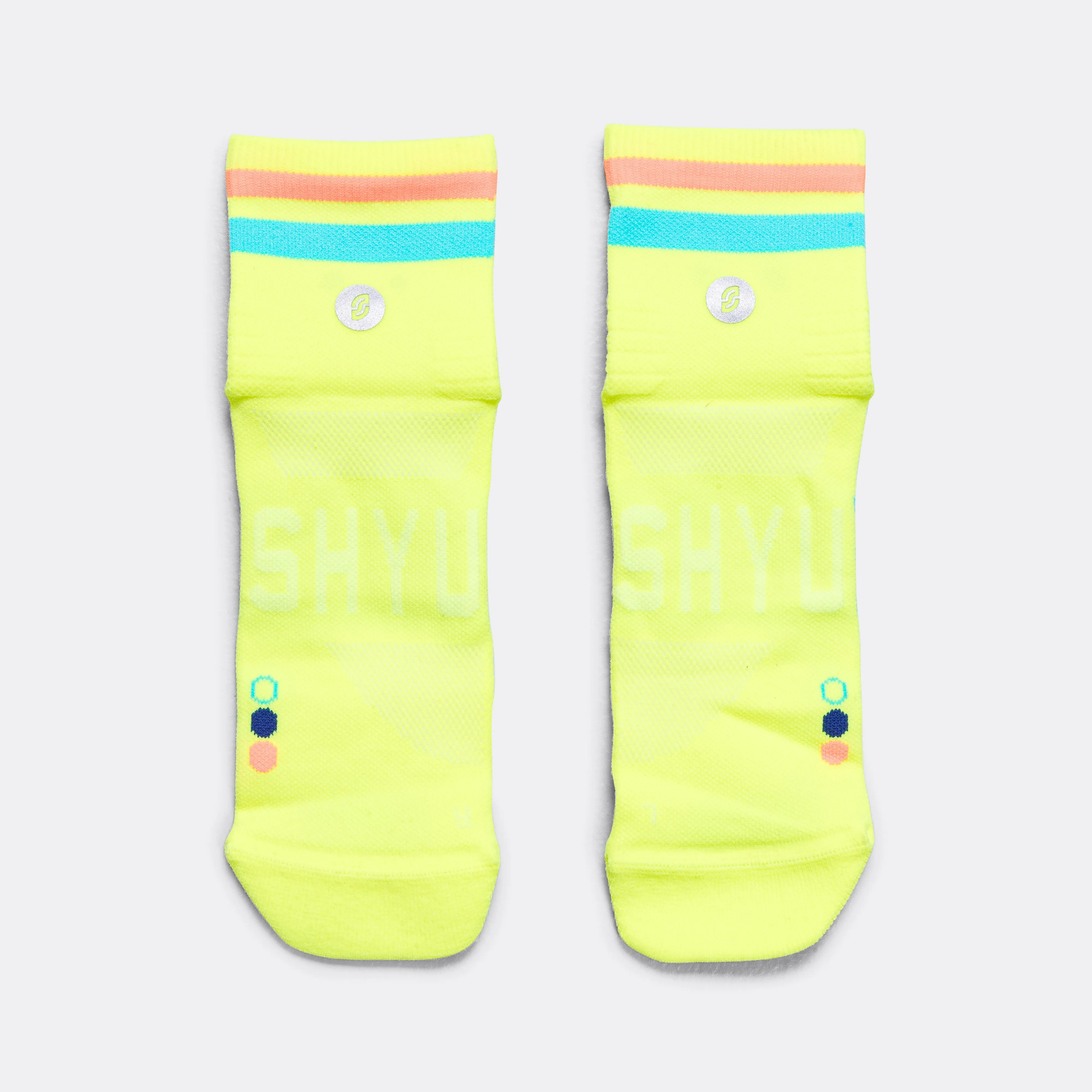 Quarter Crew Racing Sock - Volt/Pacific/Orange