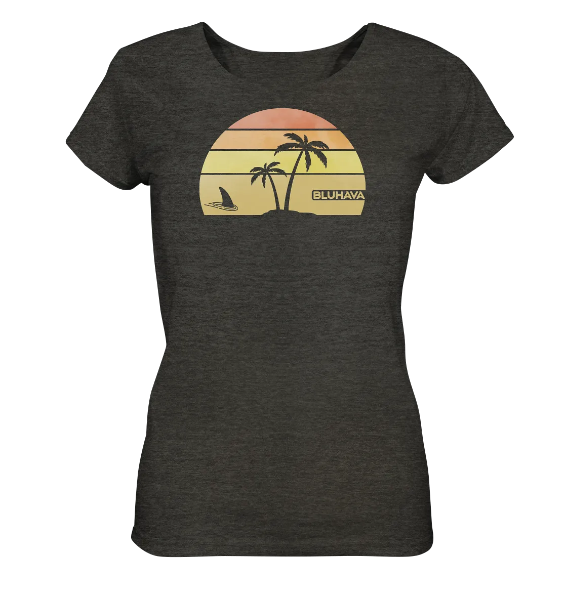 "Sunset Shark Place" - Damen Premium Organic Shirt (meliert)