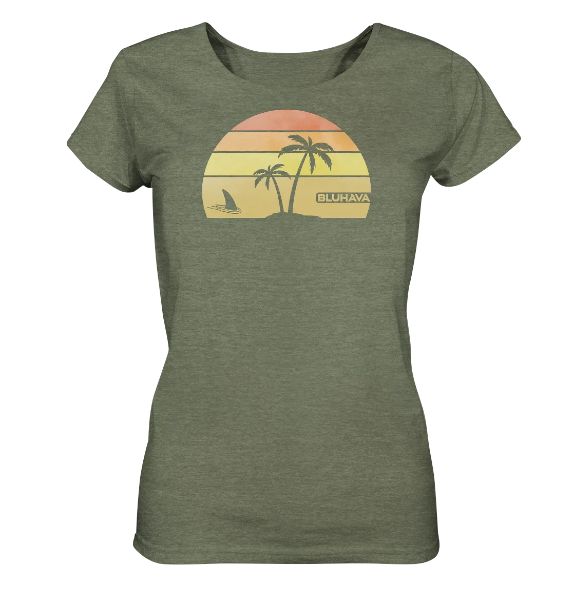 "Sunset Shark Place" - Damen Premium Organic Shirt (meliert)