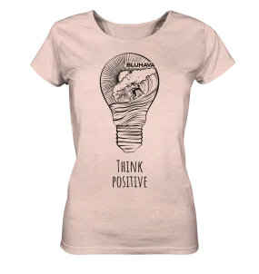 "Think Positive Surfer" - Damen Premium Organic Shirt (meliert)