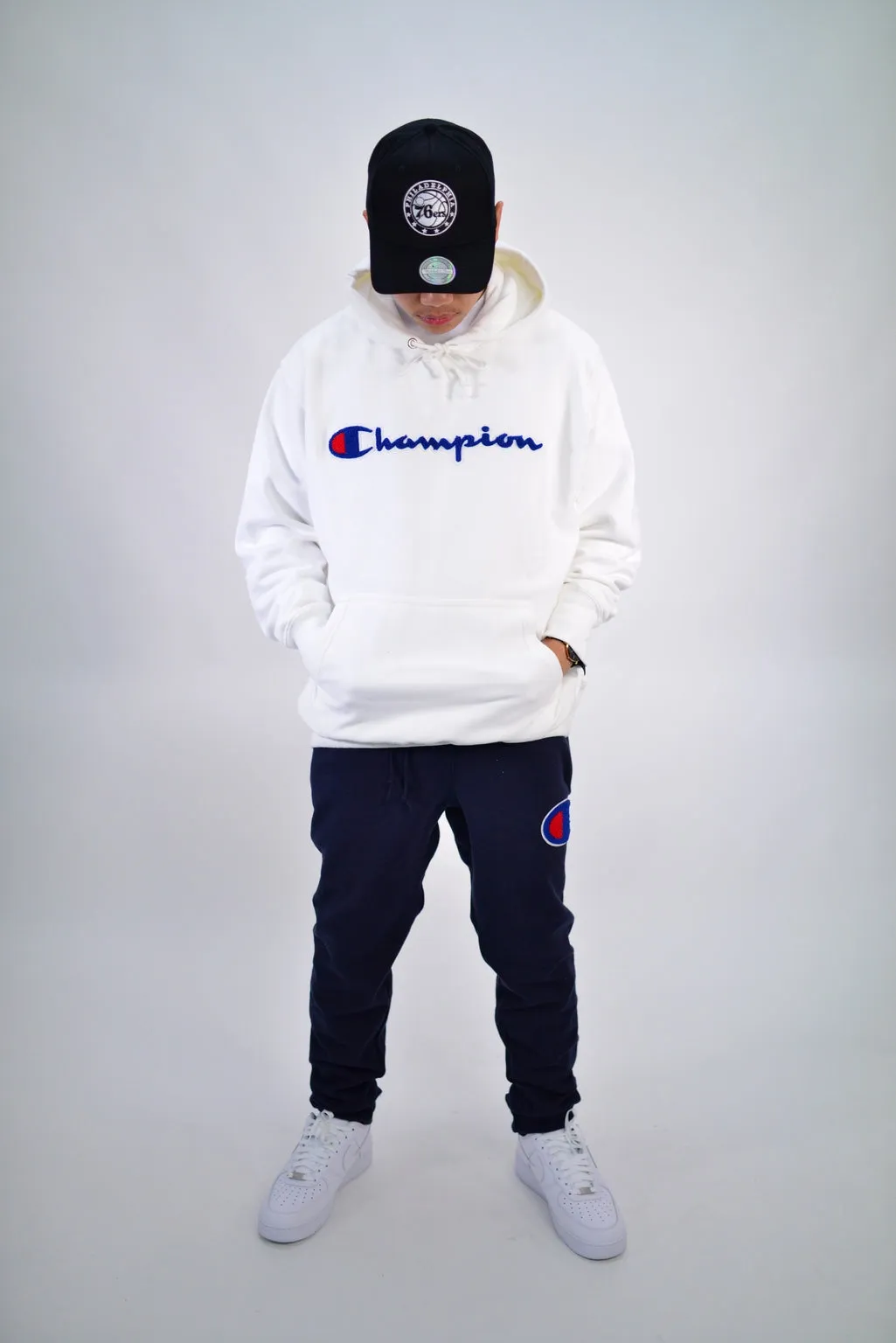 REVERSE WEAVE PULLOVER HOODIE - WHITE