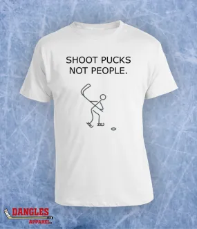 Shoot Pucks Not People Hockey T-Shirt FA151