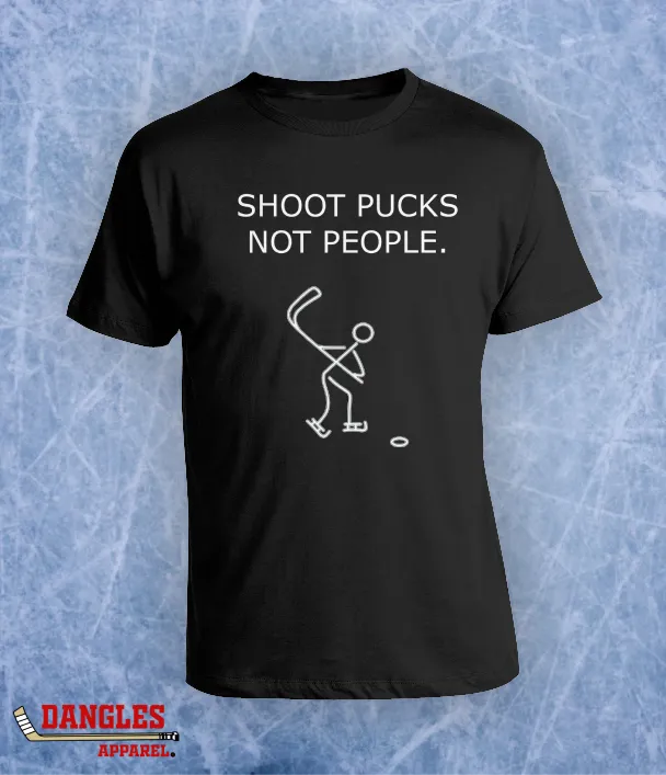 Shoot Pucks Not People Hockey T-Shirt FA151