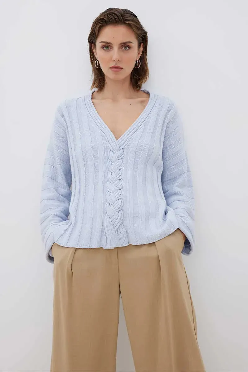 Sovere Laced Sweater - Dawn Blue