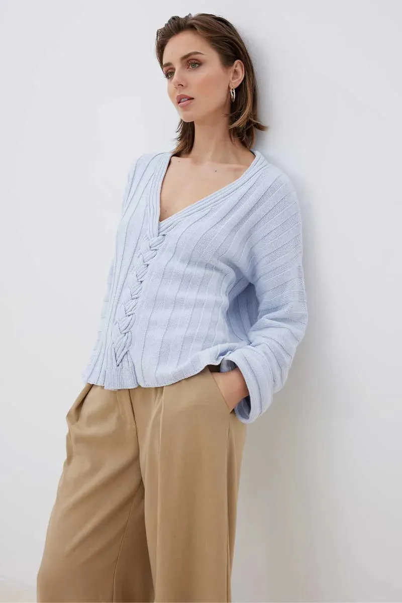 Sovere Laced Sweater - Dawn Blue