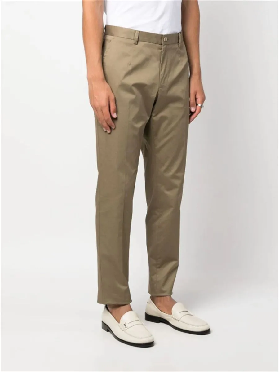 STRAIGHT-LEG COTTON CHINO TROUSERS