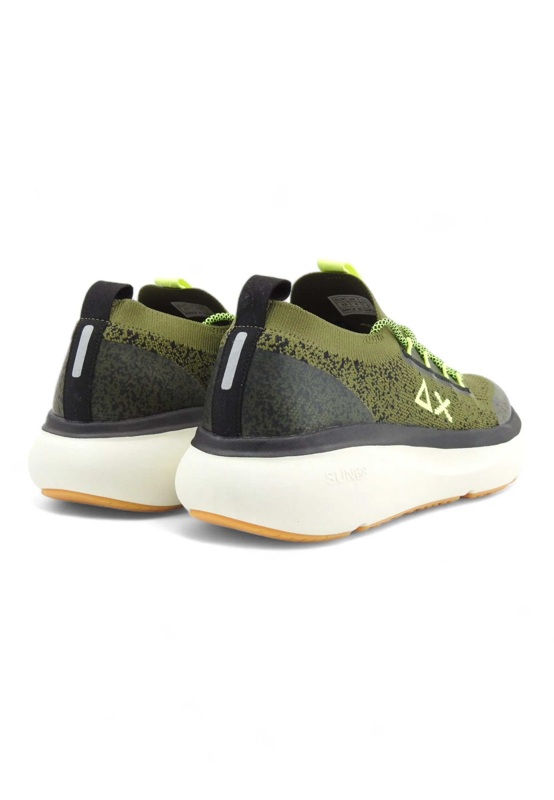 SUN68 Jupiter Knit Sneaker Uomo Militare Verde Z34127