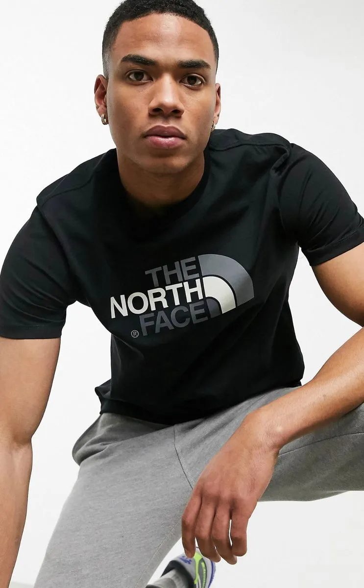 The North Face T-Shirt Easy Tee Nero Grigio Big Logo