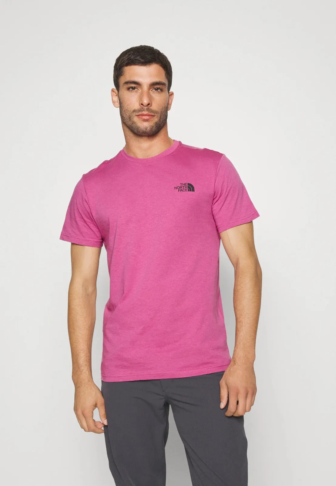 The North Face T-Shirt Simple Dome Fuxia Nero Uomo Mezza Manica