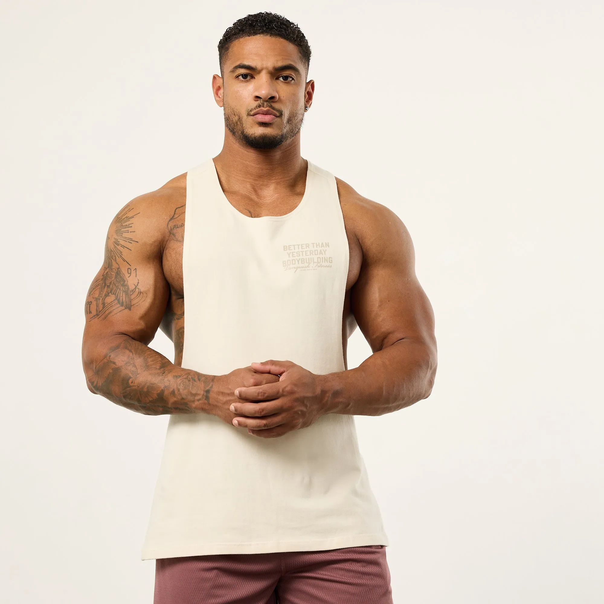 Vanquish Bodybuilding Vintage White Tank Top