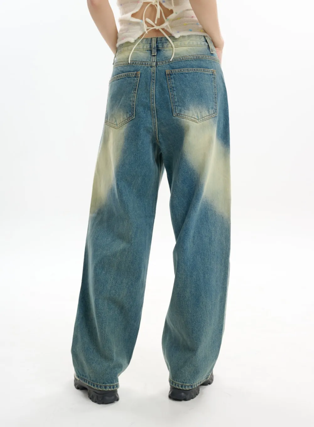 Washed Baggy Jeans IF413