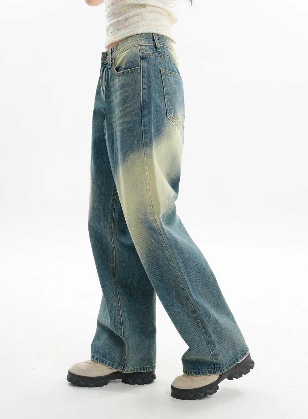 Washed Baggy Jeans IF413