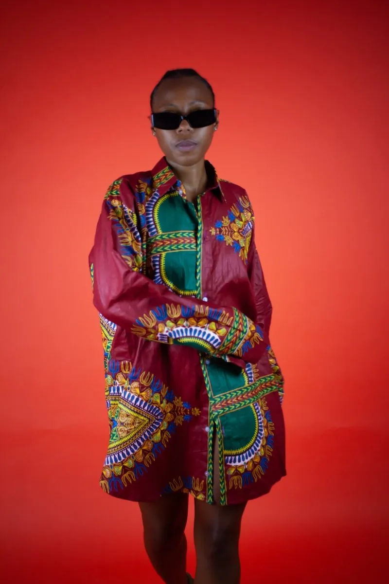 Women's African Print Shirt Oversized