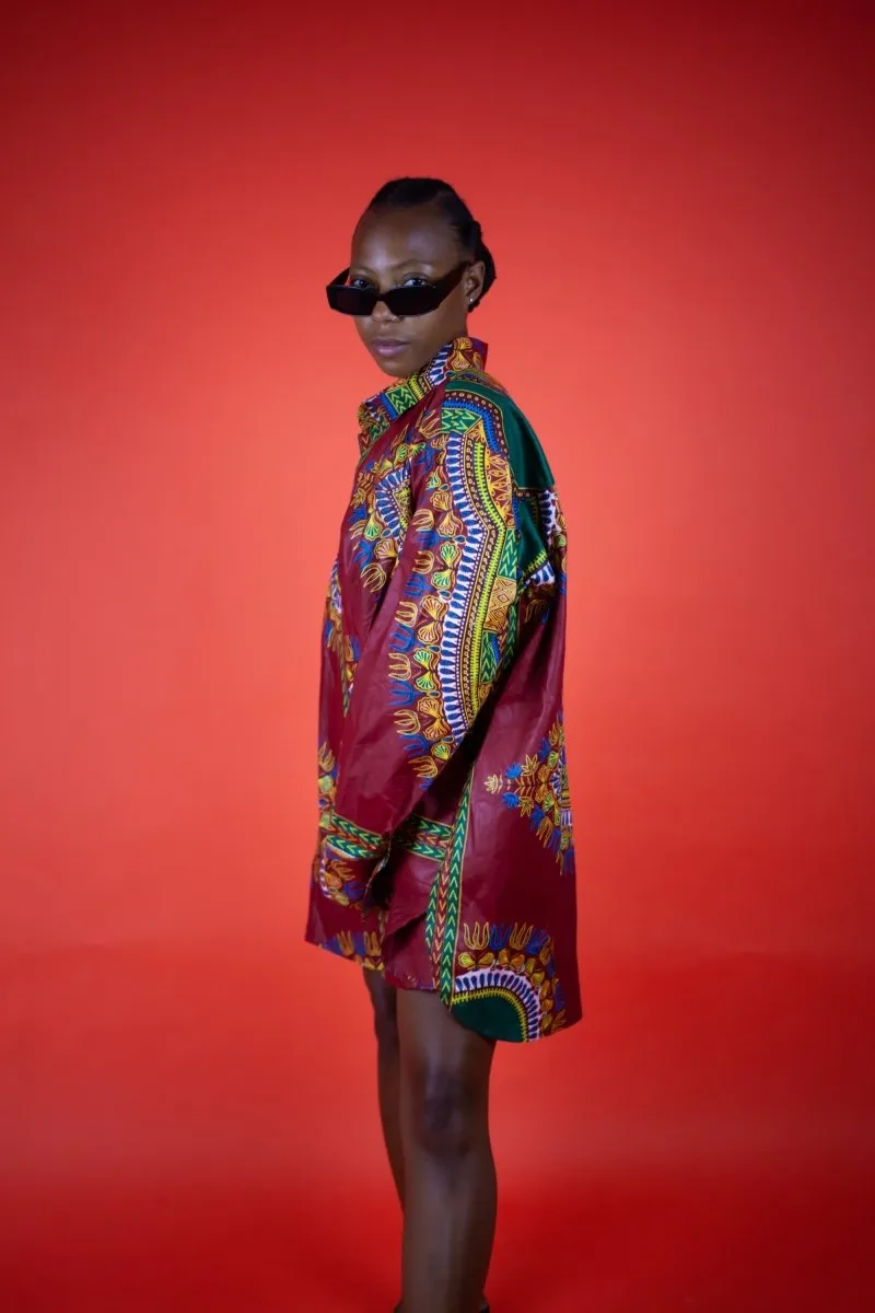 Women's African Print Shirt Oversized