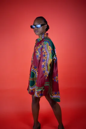 Women's African Print Shirt Oversized